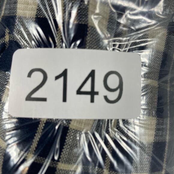 AKA Eddie Bauer Button Up Shirt Men's Large Blue Plaid Long Sleeve 100% Linen - Picture 10 of 10